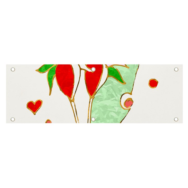 Flowers Illustration T- Shirtflowers T- Shirt (1) Banner and Sign 6  x 2 