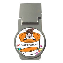 Bull Terrier T- Shirt Cute Bull Terrier Dog T- Shirt Money Clips (round)  by JamesGoode