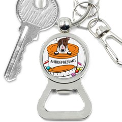 Bull Terrier T- Shirt Cute Bull Terrier Dog T- Shirt Bottle Opener Key Chain by JamesGoode