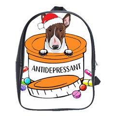 Bull Terrier T- Shirt Cute Bull Terrier Dog T- Shirt School Bag (large) by JamesGoode