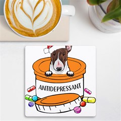 Bull Terrier T- Shirt Cute Bull Terrier Dog T- Shirt Uv Print Square Tile Coaster  by JamesGoode