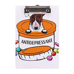 Bull Terrier T- Shirt Cute Bull Terrier Dog T- Shirt A5 Acrylic Clipboard by JamesGoode