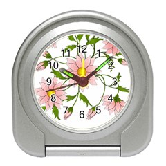 Flowers Illustration T- Shirtflowers T- Shirt (2) Travel Alarm Clock by ZUXUMI