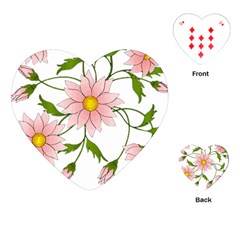 Flowers Illustration T- Shirtflowers T- Shirt (2) Playing Cards Single Design (heart)