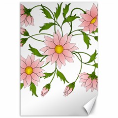 Flowers Illustration T- Shirtflowers T- Shirt (2) Canvas 12  X 18  by ZUXUMI