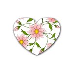 Flowers Illustration T- Shirtflowers T- Shirt (2) Rubber Heart Coaster (4 pack) Front