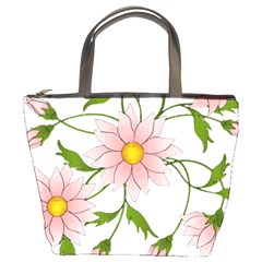 Flowers Illustration T- Shirtflowers T- Shirt (2) Bucket Bag by ZUXUMI