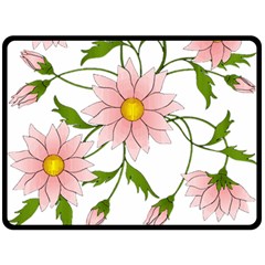 Flowers Illustration T- Shirtflowers T- Shirt (2) Fleece Blanket (large) by ZUXUMI