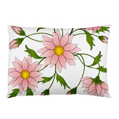 Flowers Illustration T- Shirtflowers T- Shirt (2) Pillow Case (two Sides) by ZUXUMI