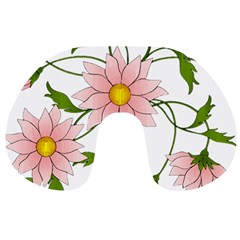 Flowers Illustration T- Shirtflowers T- Shirt (2) Travel Neck Pillow by ZUXUMI