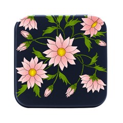 Flowers Illustration T- Shirtflowers T- Shirt (2) Square Metal Box (black) by ZUXUMI