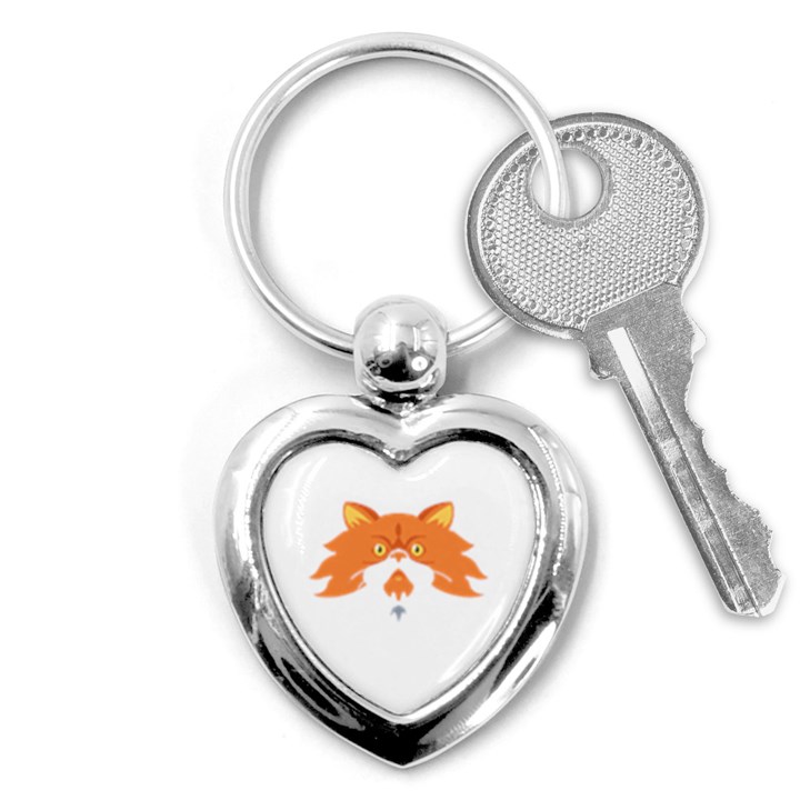 Persian Cat T-shirtwhite Look Calm Persian Cat 04 T-shirt Key Chain (Heart)