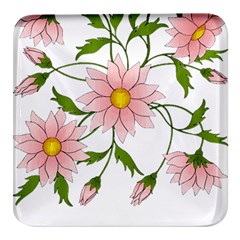 Flowers Illustration T- Shirtflowers T- Shirt (2) Square Glass Fridge Magnet (4 Pack) by ZUXUMI