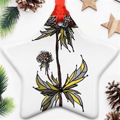 Flowers Illustration T- Shirtflowers T- Shirt (3) Star Ornament (two Sides)