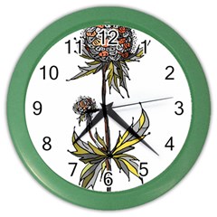 Flowers Illustration T- Shirtflowers T- Shirt (3) Color Wall Clock by ZUXUMI