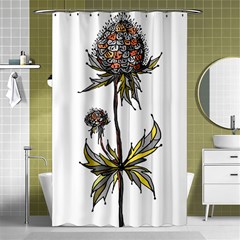 Flowers Illustration T- Shirtflowers T- Shirt (3) Shower Curtain 48  X 72  (small)  by ZUXUMI