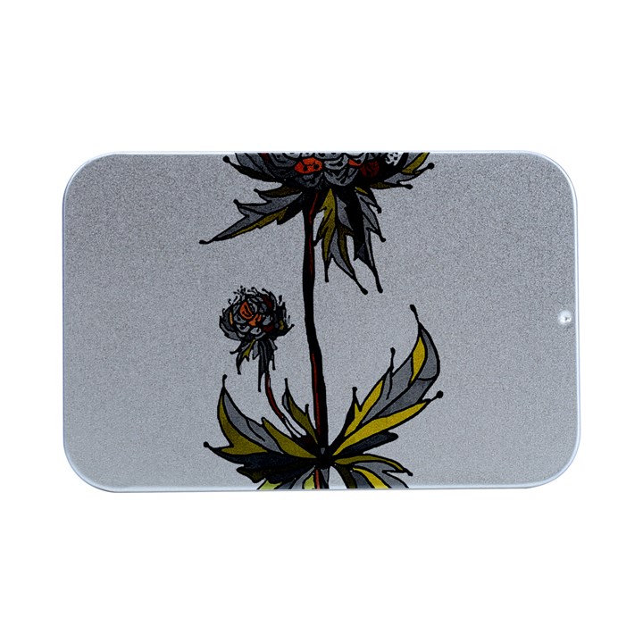 Flowers Illustration T- Shirtflowers T- Shirt (3) Open Lid Metal Box (Silver)  