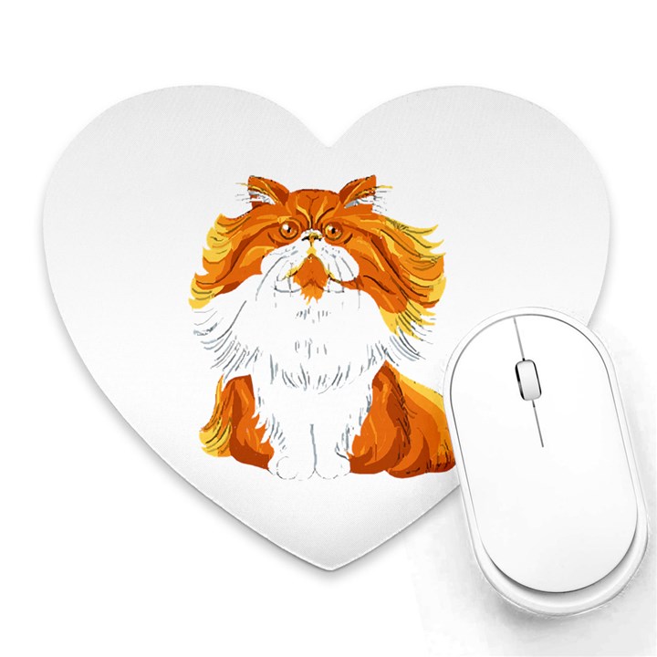 Persian Cat T-shirtwhite Look Calm Persian Cat 06 T-shirt (1) Heart Mousepad