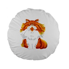 Persian Cat T-shirtwhite Look Calm Persian Cat 06 T-shirt (1) Standard 15  Premium Round Cushions by EnriqueJohnson