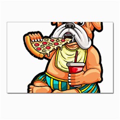 Bulldog Gifts T- Shirtbulldog Eating Pizza T- Shirt Postcard 4 x 6  (pkg Of 10) by JamesGoode