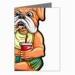 Bulldog Gifts T- Shirtbulldog Eating Pizza T- Shirt Greeting Cards (pkg Of 8) by JamesGoode