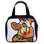 Bulldog Gifts T- Shirtbulldog Eating Pizza T- Shirt Classic Handbag (Two Sides) Front