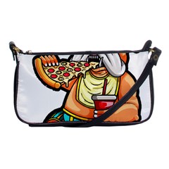 Bulldog Gifts T- Shirtbulldog Eating Pizza T- Shirt Shoulder Clutch Bag