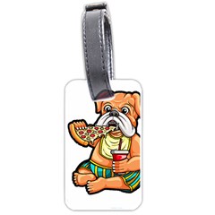 Bulldog Gifts T- Shirtbulldog Eating Pizza T- Shirt Luggage Tag (one Side) by JamesGoode