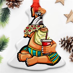 Bulldog Gifts T- Shirtbulldog Eating Pizza T- Shirt Christmas Tree Ornament (two Sides) by JamesGoode