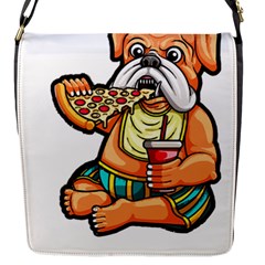 Bulldog Gifts T- Shirtbulldog Eating Pizza T- Shirt Flap Closure Messenger Bag (s) by JamesGoode