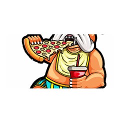 Bulldog Gifts T- Shirtbulldog Eating Pizza T- Shirt Satin Wrap 35  X 70  by JamesGoode