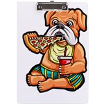 Bulldog Gifts T- Shirtbulldog Eating Pizza T- Shirt A4 Acrylic Clipboard Front