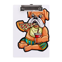 Bulldog Gifts T- Shirtbulldog Eating Pizza T- Shirt A5 Acrylic Clipboard by JamesGoode