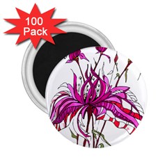 Flowers Illustration T- Shirtflowers T- Shirt 2 25  Magnets (100 Pack)  by ZUXUMI