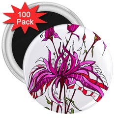 Flowers Illustration T- Shirtflowers T- Shirt 3  Magnets (100 Pack) by ZUXUMI