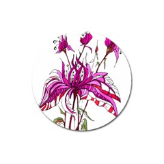 Flowers Illustration T- Shirtflowers T- Shirt Magnet 3  (round) by ZUXUMI