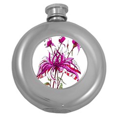 Flowers Illustration T- Shirtflowers T- Shirt Round Hip Flask (5 Oz) by ZUXUMI