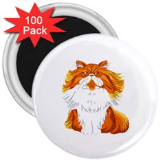 Persian Cat T-shirtwhite Look Calm Persian Cat 06 T-shirt 3  Magnets (100 Pack) by EnriqueJohnson