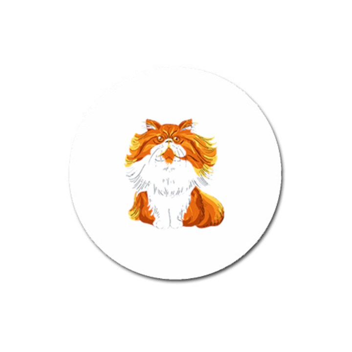 Persian Cat T-shirtwhite Look Calm Persian Cat 06 T-shirt Magnet 3  (Round)