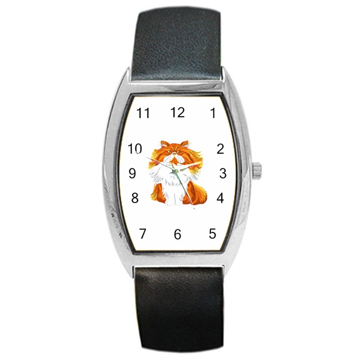 Persian Cat T-shirtwhite Look Calm Persian Cat 06 T-shirt Barrel Style Metal Watch