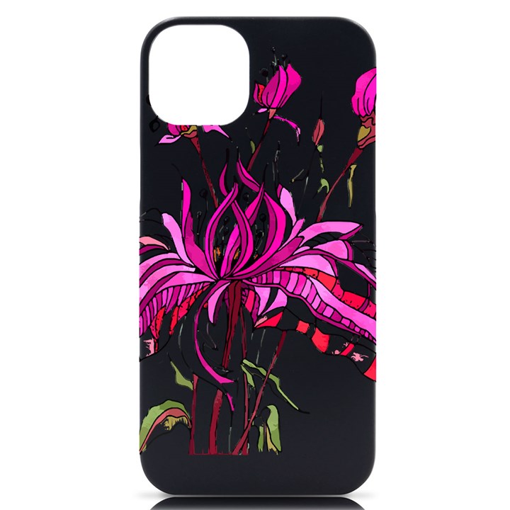 Flowers Illustration T- Shirtflowers T- Shirt iPhone 14 Plus Black UV Print Case