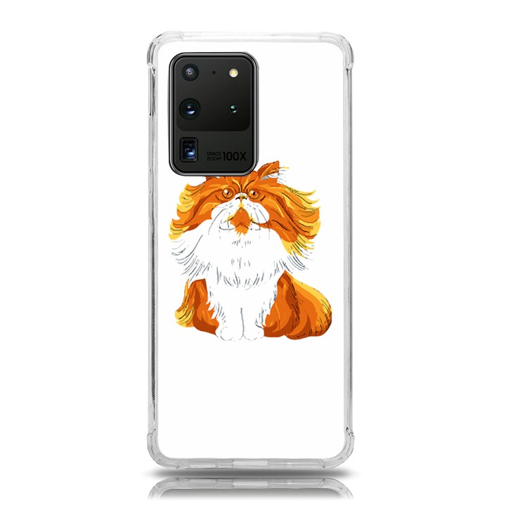 Persian Cat T-shirtwhite Look Calm Persian Cat 06 T-shirt Samsung Galaxy S20 Ultra 6.9 Inch TPU UV Case