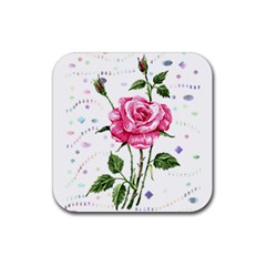 Flowers Lover T- Shirtflowers T- Shirt Rubber Coaster (square) by ZUXUMI