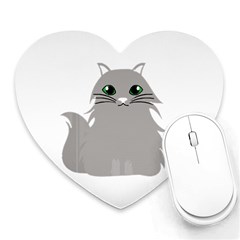 Persian Cat T-shirtwhite Look Calm Persian Cat 09 T-shirt (1) Heart Mousepad by EnriqueJohnson