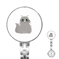 Persian Cat T-shirtwhite Look Calm Persian Cat 09 T-shirt (1) Stainless Steel Nurses Watch by EnriqueJohnson