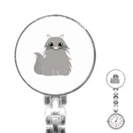 Persian Cat T-shirtwhite Look Calm Persian Cat 09 T-shirt (1) Stainless Steel Nurses Watch Front