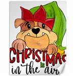 Bulldog T- Shirt Bulldog In Elf Hat T- Shirt Canvas 12  x 16  11.86 x15.41  Canvas - 1