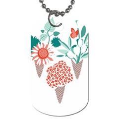 Flowers T- Shirt Midsummer I Scream Flower Cones    Print    Green Aqua And Orange Flowers Bouquets Dog Tag (two Sides) by ZUXUMI