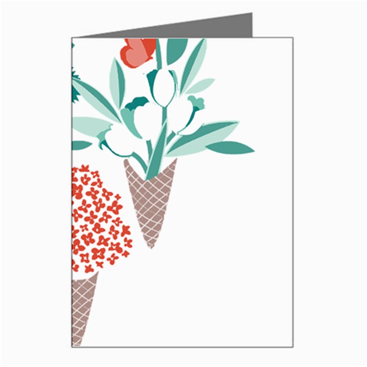 Flowers T- Shirt Midsummer I Scream Flower Cones    Print    Green Aqua And Orange Flowers Bouquets Greeting Card