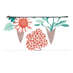 Flowers T- Shirt Midsummer I Scream Flower Cones    Print    Green Aqua And Orange Flowers Bouquets Pencil Case by ZUXUMI